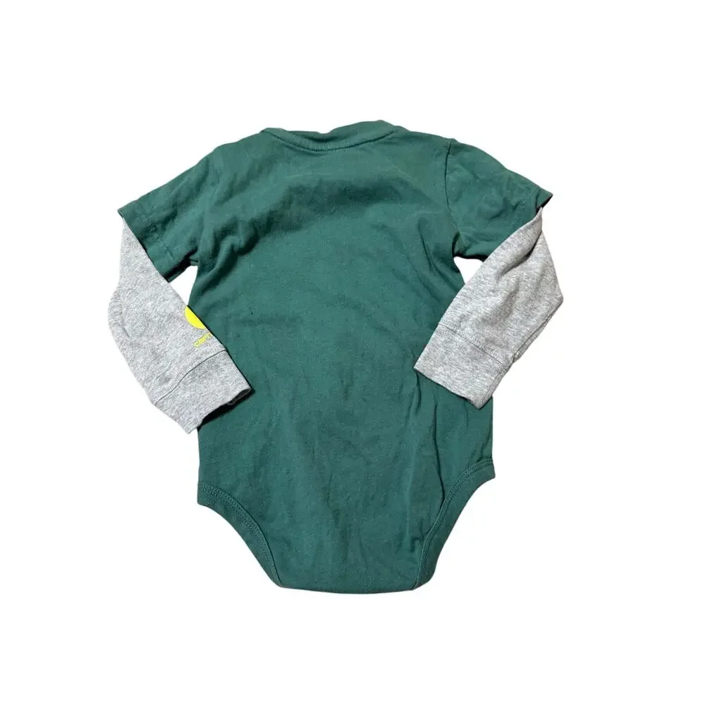 Carhartt Baby Boys Long Sleeve Graphic Bodysuit Lot Green Beige Size 24M
